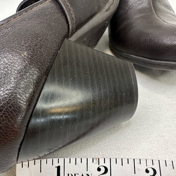 Boc Brown Leather Slip On Block Heel Shoes 8 - Picture 16 of 16